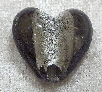 Silverfoil M hjärta, Grå, 20x20 mm
