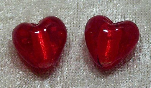Silverfoil S Hjärta, Röd, 15x15 mm