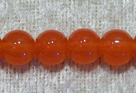 Glaspärla, imiterad jade, 8 mm, orange