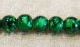 Marmorerad glaspärla, grön/svart, 6 mm