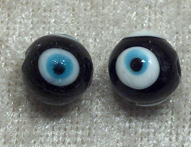 Ögonpärlor, Svart, 10 mm