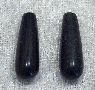 Toppborrad droppe, syntetisk blackstone, svart
