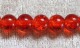 Krackelerad glaspärla, 8 mm, orangeröd