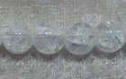 Krackelerad glaspärla, 8 mm, Transparent