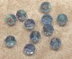 Facetterad rund kristallpärla, Ljusblå AB, 8 mm