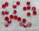 Facetterad rund kristallpärla, Röd AB, 4 mm
