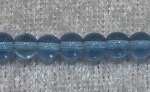 Glaspärla, Rund, Ljusblå, 5 mm