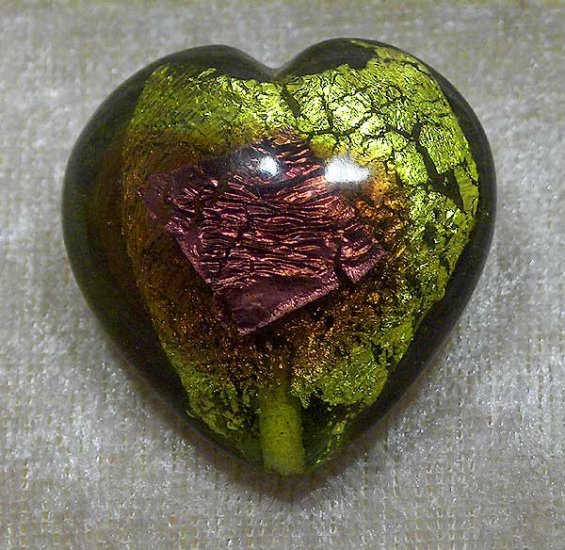 Silverfoil, Hjärta, Rosalila/Limegrön - Klicka på bilden för att stänga