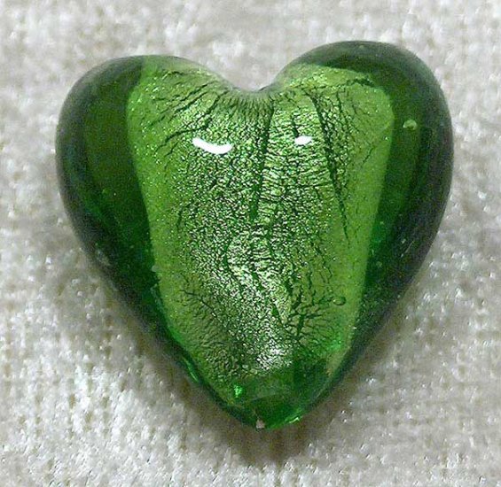 Silverfoil M hjärta, Grön, 20x20 mm - Klicka på bilden för att stänga