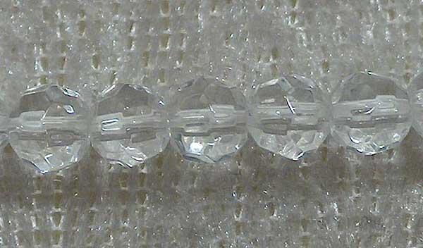 Facetterad rund kristallpärla, Transparent, 4 mm - Klicka på bilden för att stänga