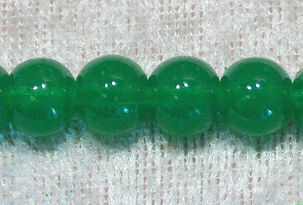 Glaspärla, imiterad jade, 8 mm, grön - Klicka på bilden för att stänga