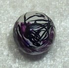 Facetterad rund pärla av akryl, Beige/Lila/Svart