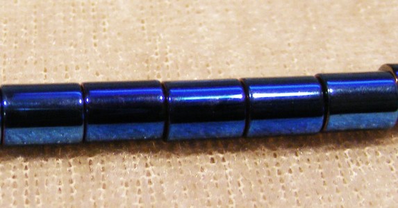 Hematit cylinder, elektropläterad blå