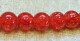 Krackelerad glaspärla, 4 mm, Röd