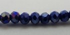 Facetterad abacus, djupt midnattsblå, 3,5x3 mm