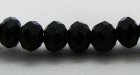 Facetterad abacus, svart, 4x3 mm