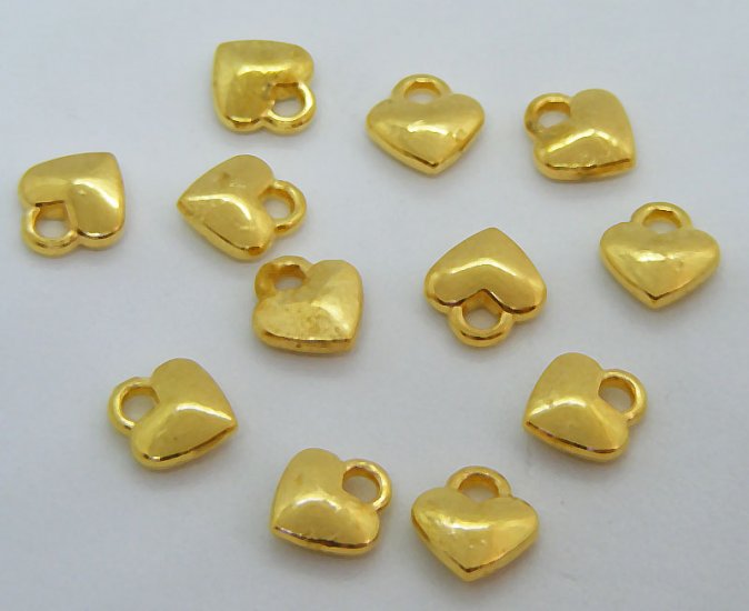 Miniberlock, hjärta, guldfärgad - Klicka på bilden för att stänga