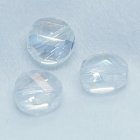 Facetterad plattrund glaspärla, transparent regnbågspläterad