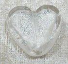Silverfoil platt hjärta, Transparent, 20 mm