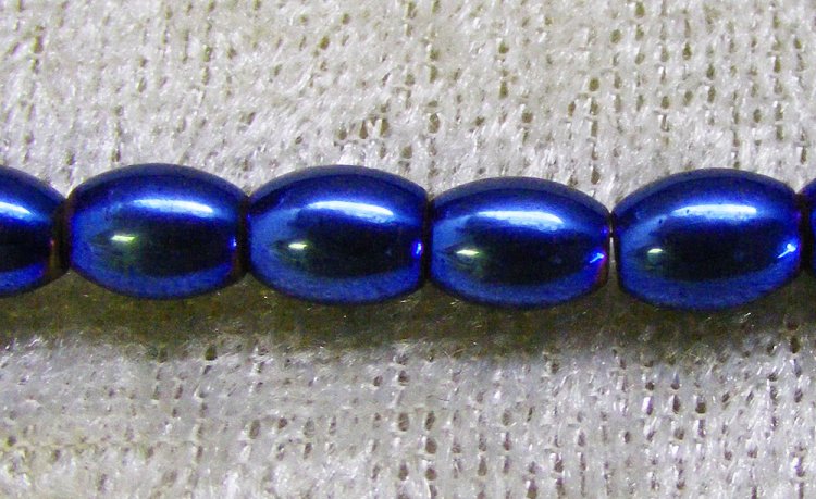 Hematit oval elektropläterad blå, 6x4 mm - Klicka på bilden för att stänga