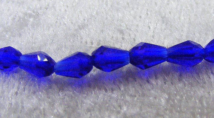 Facetterad droppe, kungsblå, ca 5x3,4 mm - Klicka på bilden för att stänga