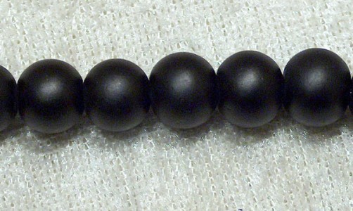 Satinpärla, 6 mm, svart
