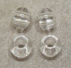 Slät glaspärla, rundad, transparent