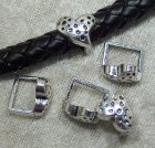 Mellandel, hjärta, antiksilver, för stora hål