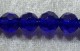Facetterad rund kristallpärla, Koboltblå, 8 mm