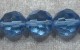 Facetterad rund kristallpärla, Ljusblå, 12 mm