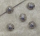 Mellandel, mönstrad oval, antiksilver