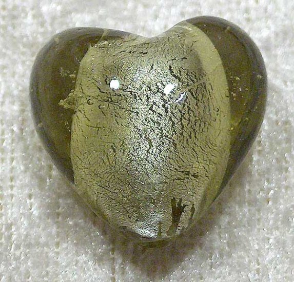 Silverfoil M hjärta, Olivgrön, 20x20 mm - Klicka på bilden för att stänga