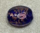 Oval lampwork med guldsand, kornblå