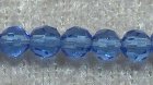 Facetterad rund kristallpärla, Blå, 4 mm