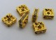 Strassmellandel, fyrkantig, guld, 6x6 mm Strassmellandel, fyrkantig, guld, 6x6 mm
