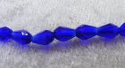 Facetterad droppe, kungsblå, ca 5x3,4 mm