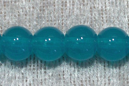 Glaspärla, imiterad jade, 8 mm, turkos