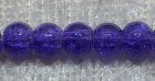 Krackelerad glaspärla, 4 mm, blålila