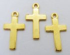 Berlock, slätt kors, guldfärgad