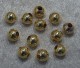 Rund guldfärgad metallpärla, 10 mm, stort hål Rund guldfärgad metallpärla, 10 mm, stort hål