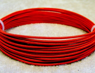 Aluminiumtråd, silkesklädd, 0,9 mm, röd