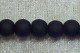 Gummerad glaspärla, svart, 6 mm