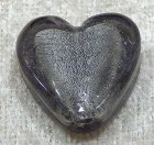 Silverfoil platt hjärta, Grå, 20 mm