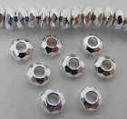 Facetterad rondell, elektropläterad silver, 6 mm