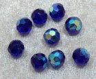Facetterad rund kristallpärla, Koboltblå AB, 12 mm
