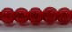 Krackelerad och härdad glaspärla, knallröd, 8 mm