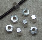 Mellandel, mutter, ljus silver
