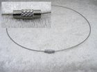 Komplett wirehalsband med skruvlås, grå