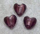 Silverfoil hjärta, XS, Plommon, 12x12 mm