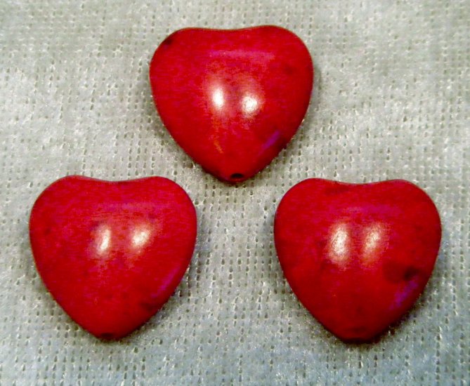 Hjärta, rött, syntetisk turkos - Klicka på bilden för att stänga